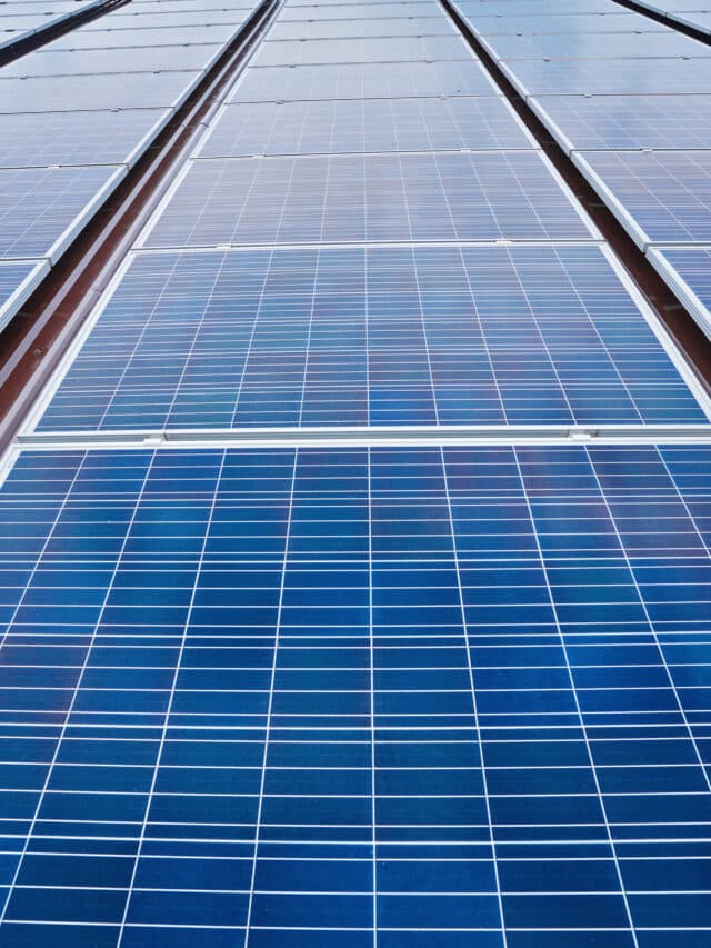 Close up solar photovoltaic panels