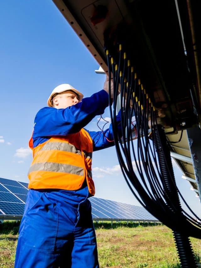 The inspector checks the actual output voltage level of inverter
