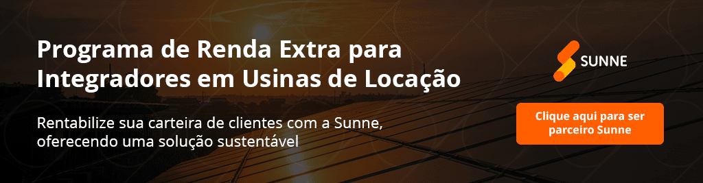 Banner de programa de renda extra para integradores em usinas de locação