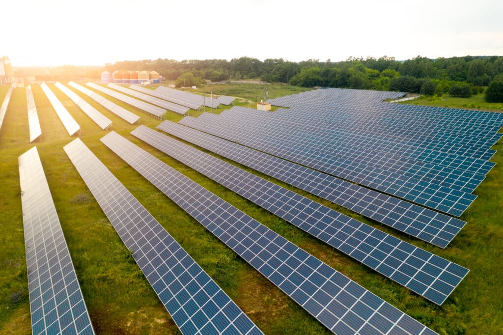 vista superior da usina de energia solar