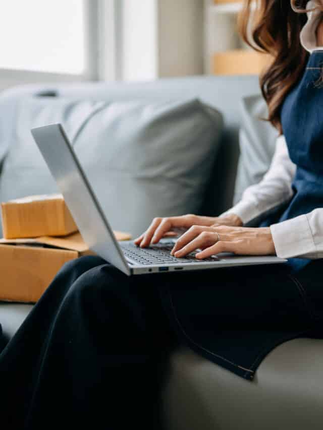 Woman hand using a laptop, smartphone and tablet and writing no