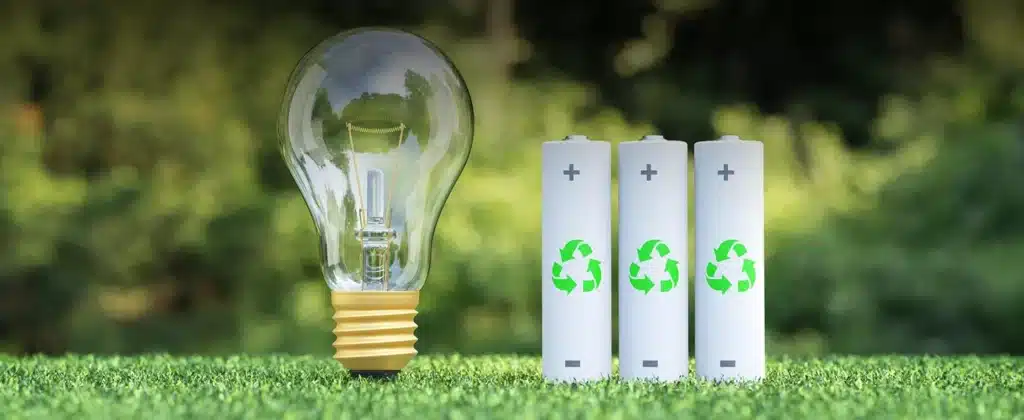 Lâmpada e 3 pilhas na grama para Como economizar mais no mercado de energia livre