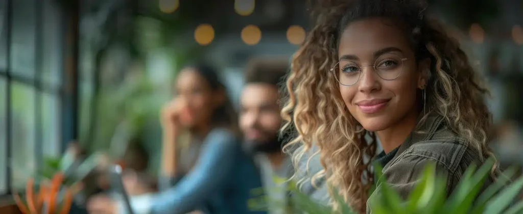 Mulher parda jovem olhando para camera para Por que os empregos verdes são a tendência da vez?