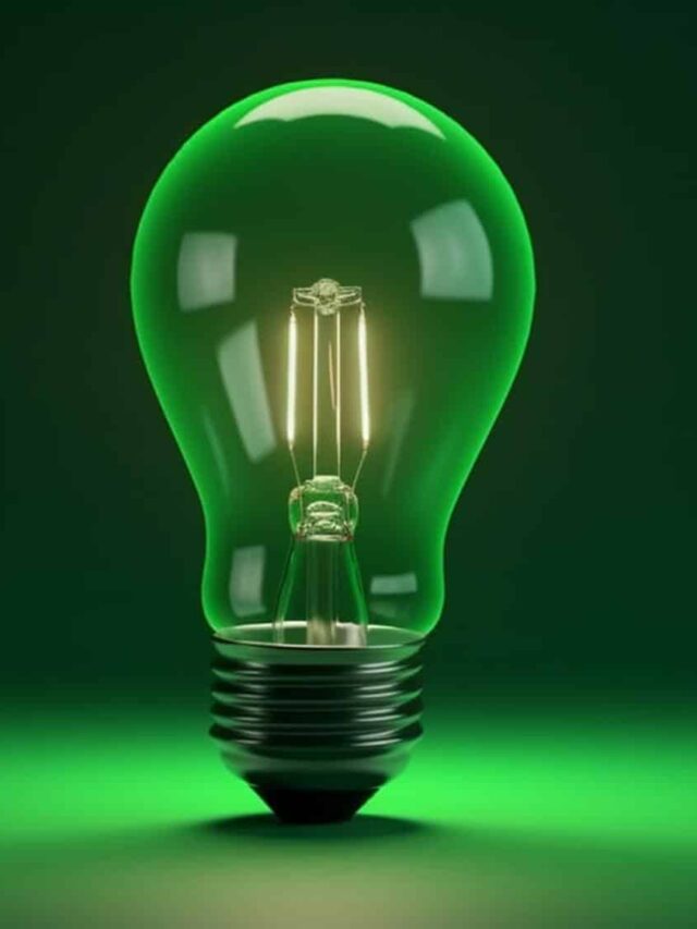 lampada-verde-com-folhas-em-backgroundgenerative-ai-verde