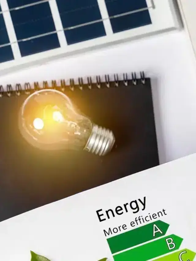 Conceito de eficiência energética com desenho de níveis de economia com energia por assinatura