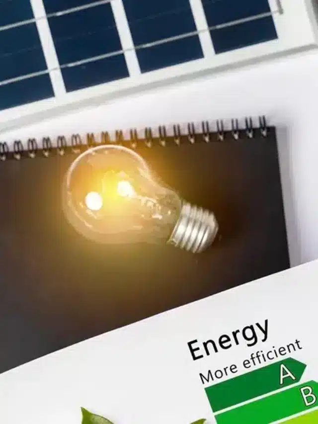 Conceito de eficiência energética com desenho de níveis de economia com energia por assinatura